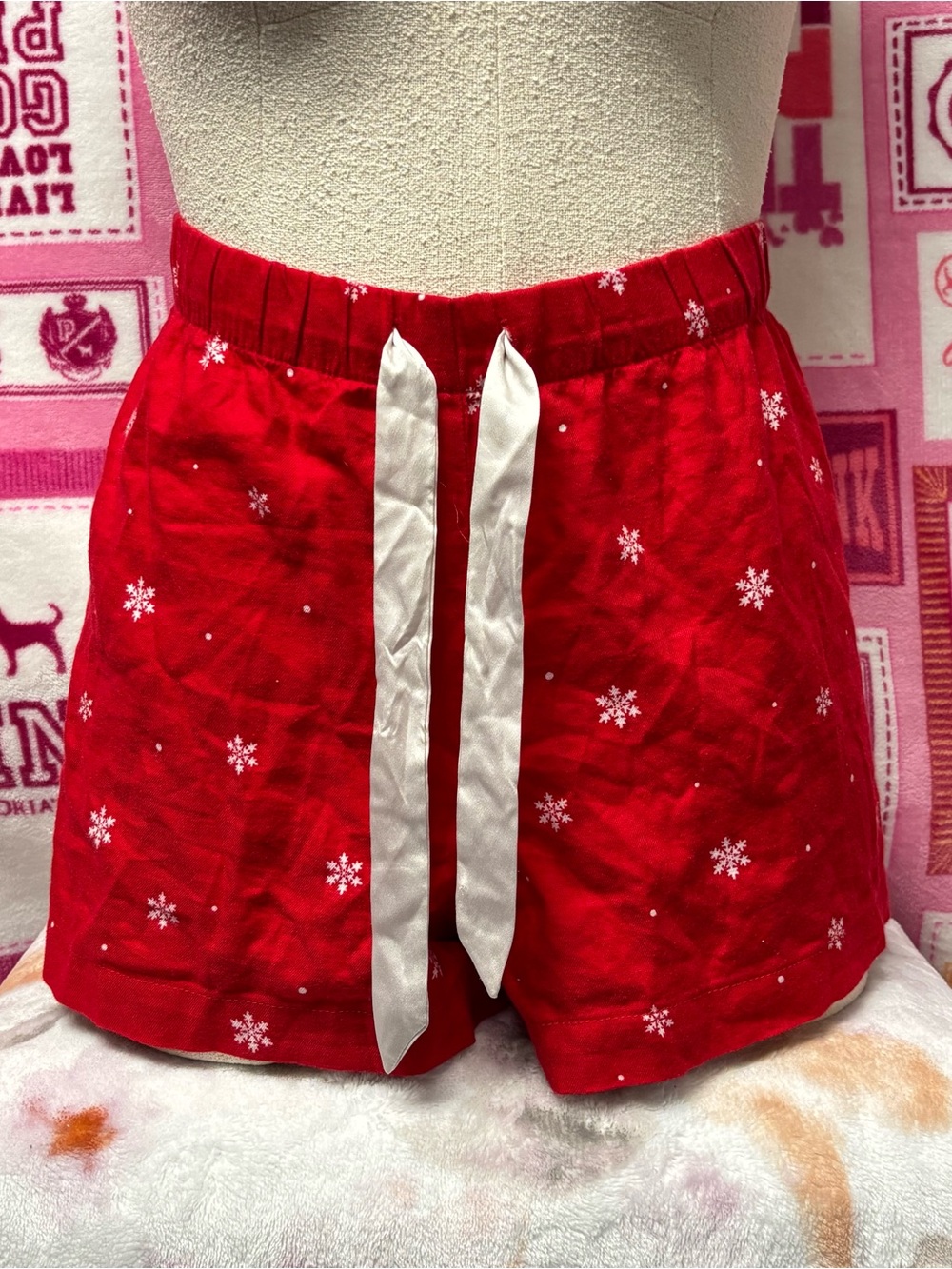 Victoria’s Secret Red Snowflake shorts